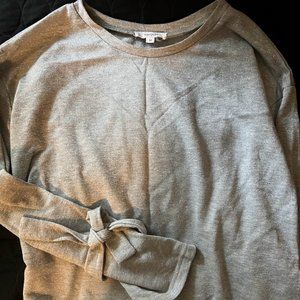 Gray with Silver Tie Sleeve Sweatshirt Size M